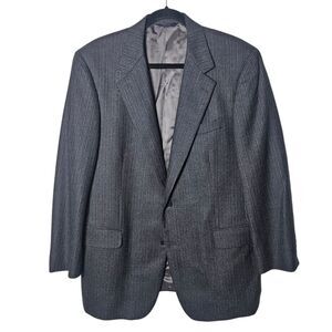 Brooks Brothers 42R Charcoal Gray Wool Jacket Loro Piana‎ Italy Pin Stripe